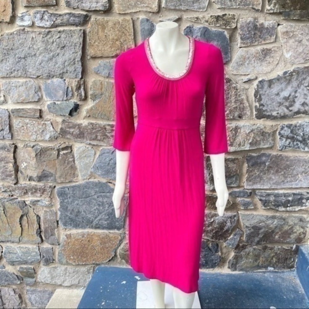 Boden Fuchsia pink sequin trim dress size 12R (US 8)